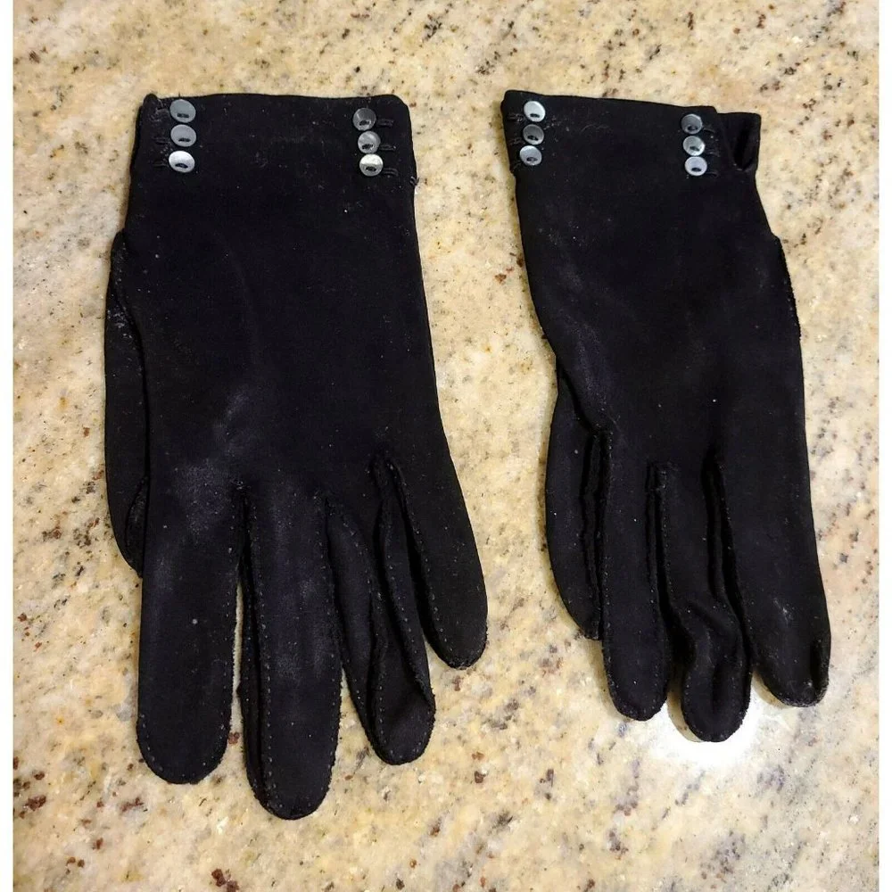 Vintage Crescendoe Leather Suede Gloves Womens Size 6.5 ~ 6